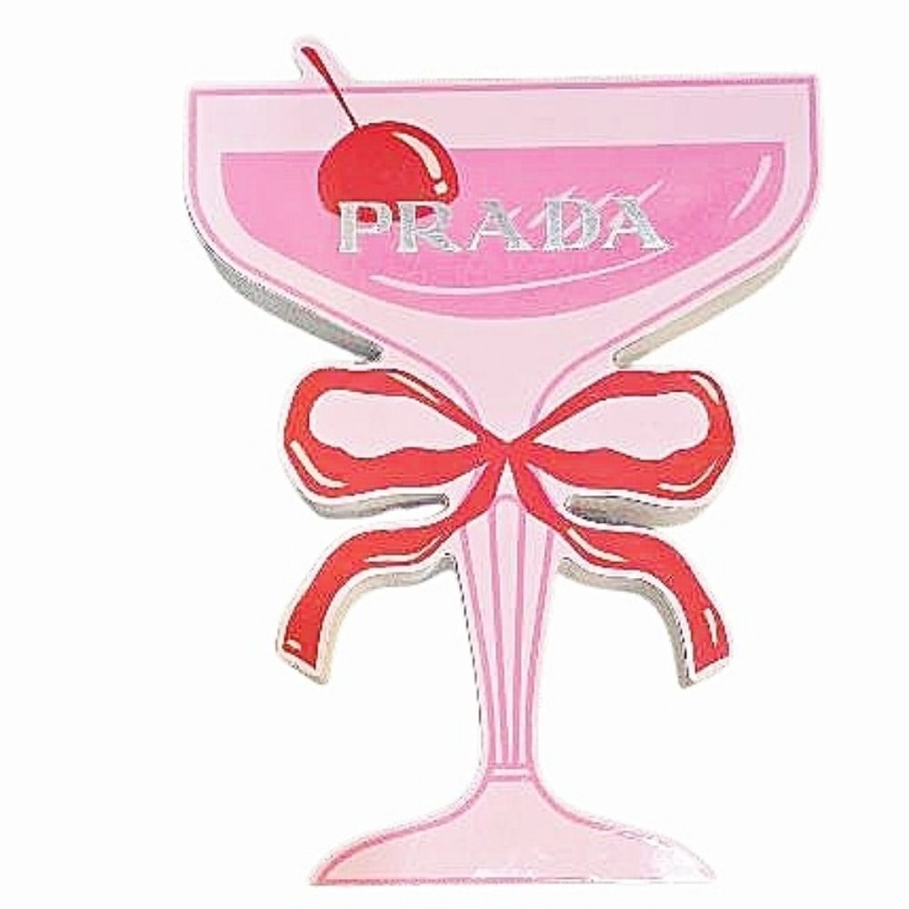 At Home Prada Cocktail Glass Clutch Wood Decor